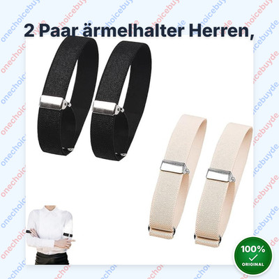 2 Paar Premium Ärmelhalter Herren Set, Verstellbare Elastische Hülsenhalter, Ant