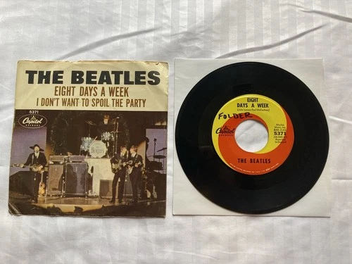 Beatles - Eight Days A Week Single 45 w/ Picture Sleeve - Capitol 5371 Vinyl