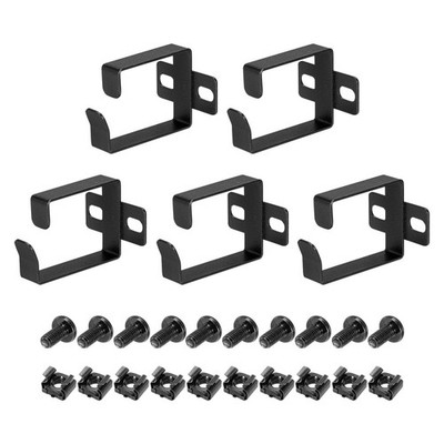 5Set Server Rack Cable Management D Ring Hook Network Mount Metal Wire Cord
