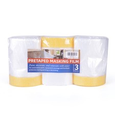3 rolls adhesive masking film 55cm x 27m transparent polyester