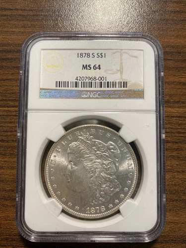 1878-S Morgan Silver Dollar $1 NGC MINT STATE 64 MS 64