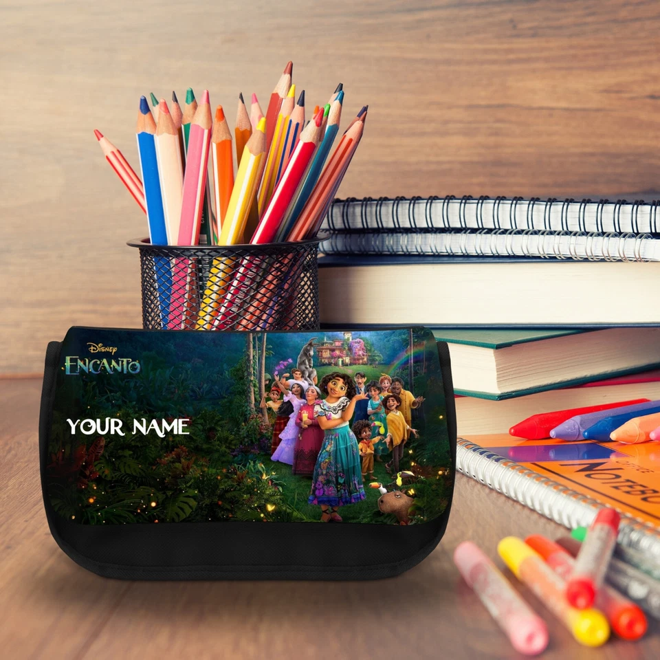 Encanto personalisiertes schwarzes Federmäppchen/Vsnity-Etui - Name hinzufügen - PCB 1063