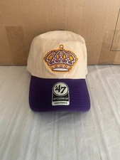 Los Angeles Kings NHL '47 Brand Throwback Clean Up Tan Two Tone Adjustable Hat