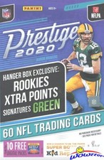 2020 Panini Prestige Football EXCLUSIVE Factory Sealed HANGER Box-60 Cards!
