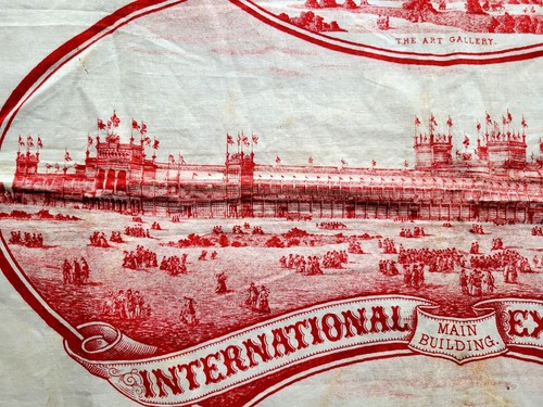 Extinct Antique Historical 1876 World's Fair Presidential Linen Textile Penn USA - Picture 8 of 16