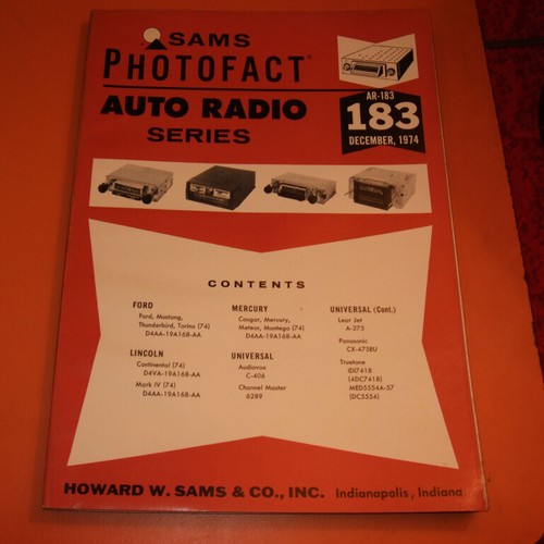 Sams Photofact Radio samochodowe Seria AR- Radio tranzystorowe Serwis TSM- Instrukcja U-PICK - Zdjęcie 250 z 378