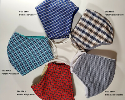 Cloth Face Masks Washable, Reusable, Ear Loops, Men, Women, and Teens