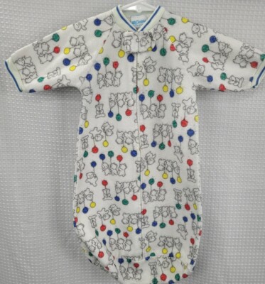 Carters Fleece Zip Front Sleep Sack One Size to 20 Pounds Bears w/Balloons 