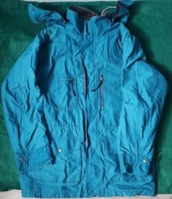 Vintage Eddie Bauer Jacket Mens Large Teal Blue Full Zip Hooded Vented