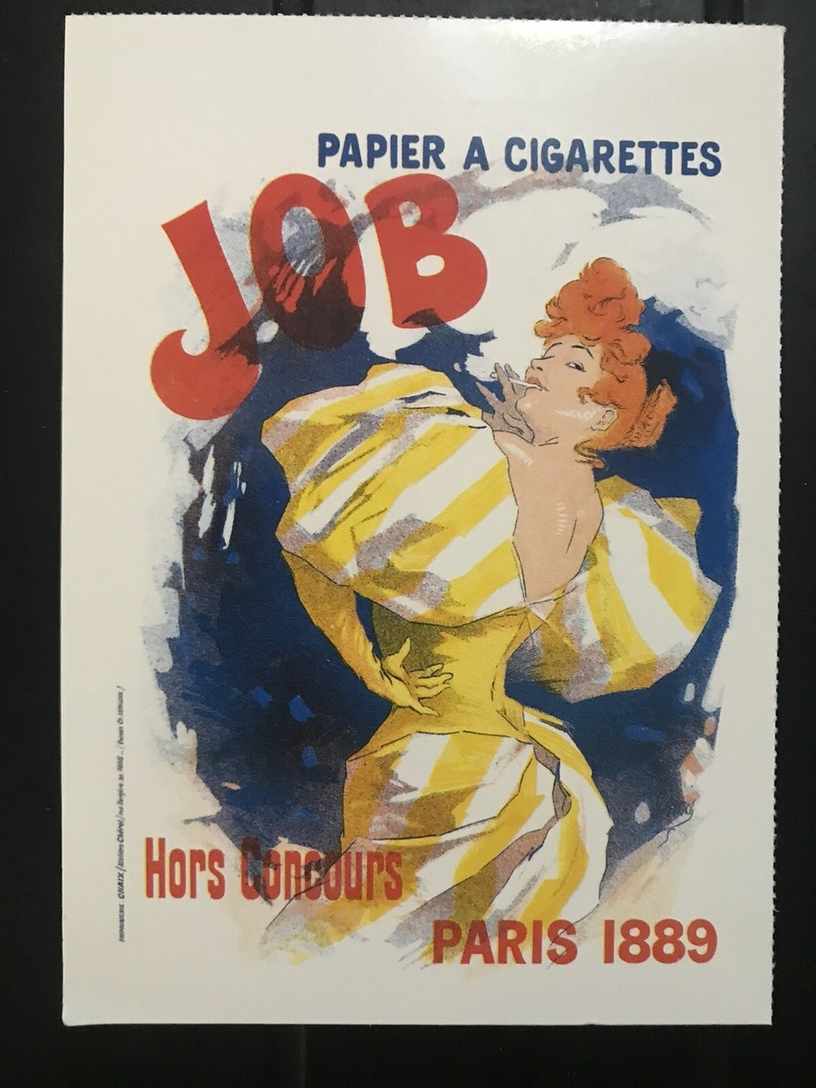 POSTCARD ART NOUVEAU POSTER- JOB CIGARETTE PAPER, 1895, BY