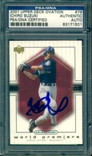 2001 Upper Deck Ovation Ichiro Suzuki RC Rookie Auto /2000 PSA Authentic