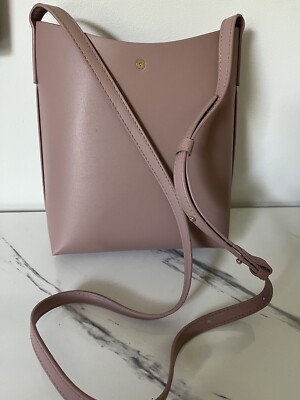 Samara Shoulder Bag Peony Pink Adjustable Strap Vegan Leather/Suede Purse NEW