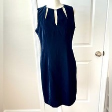 Elie Tahari Women's Size 4 Jemra Dress Admiral Blue Velvet Cutout