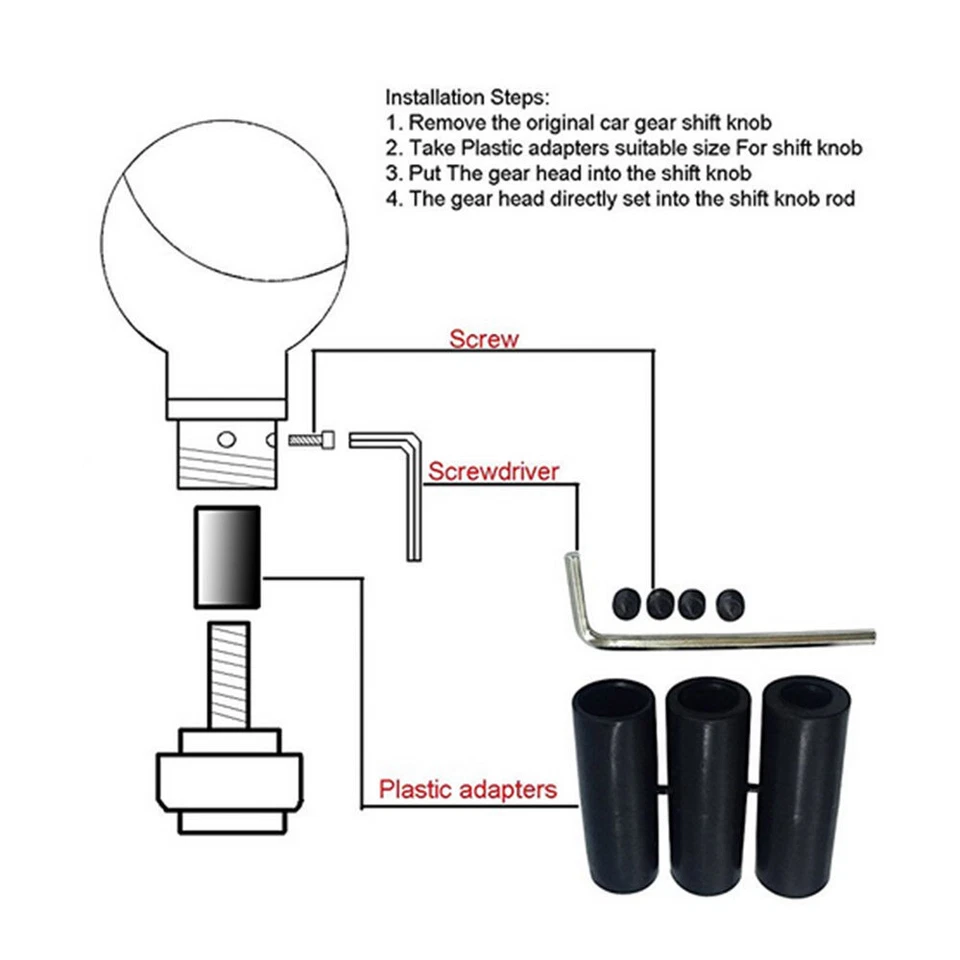 Kits de cabeza de palanca de cambios de palanca de cambios manual/automático universal para automóvil Foto 2 de 4