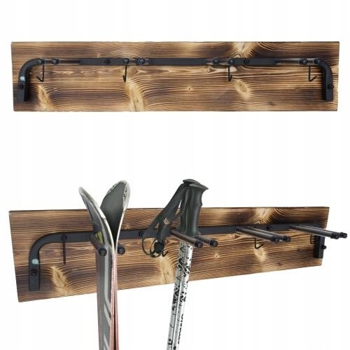 Ski Wandhalterung Hanger HäNgend SkistäNder Aus Holz FüR 4 Paar Ski Lagerung-image
