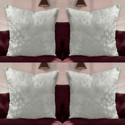 Weiße Kissenbezüge mit Botched Print 4er Set - elegantes Design 16 x 16'' 40 x 40 cm Reißverschluss
