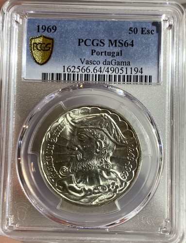 1969 PORTUGAL SILVER COIN 50 ESCUDO PCGS MS64 - Picture 3 of 3