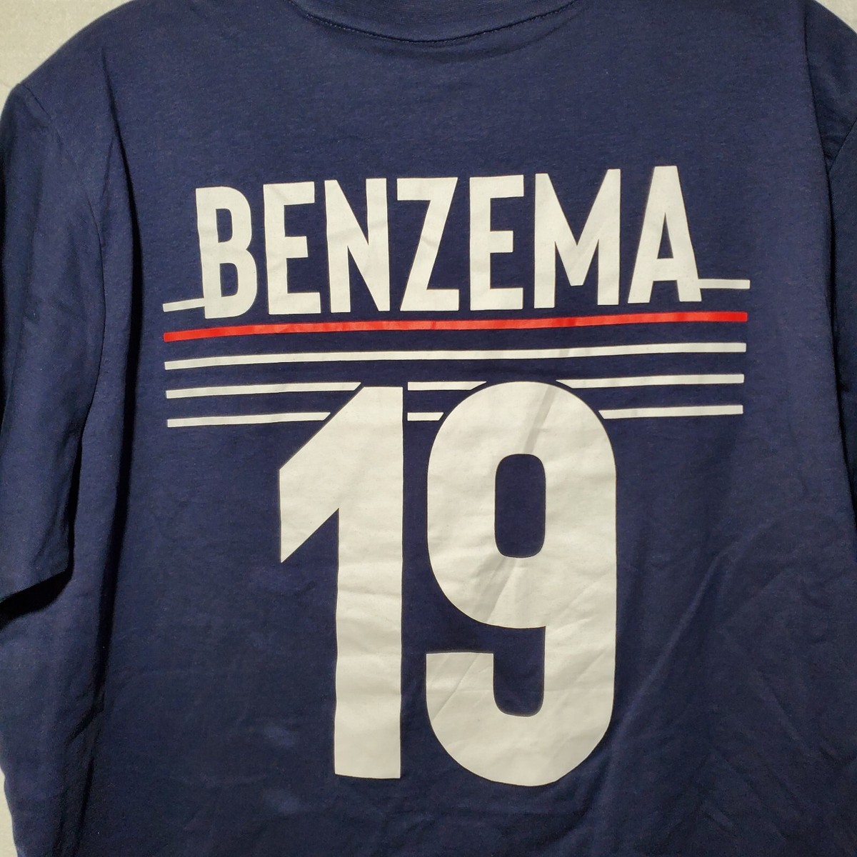 フランス代表 BENZEMA 19番 シャツ Lサイズ Benzema Shirt France FFF #19 Mens XXL Short Sleeve Blue NWT