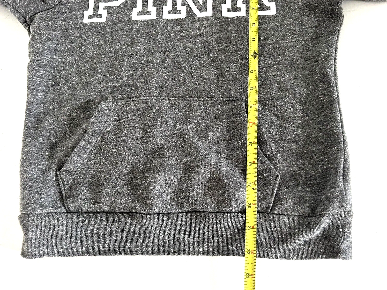 UNDERCOVER Felpa con cappuccio rosa Victoria's Secret donna taglia XS grigia manica lunga tasca canguro