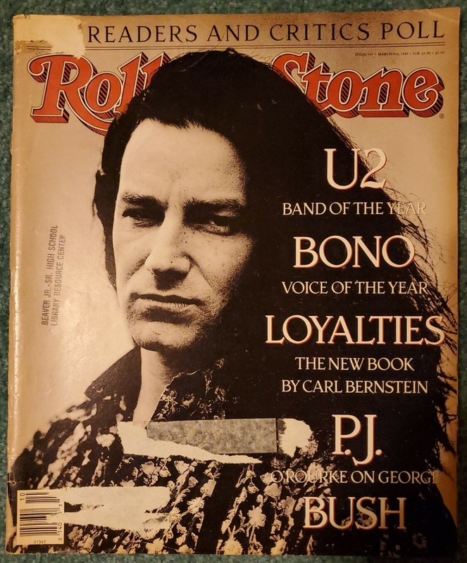 ROLLING STONE MAGAZINE: 9 MAR 1989 - BONO COVER - U2, PJ O'ROURKE ON GEORGE BUSH