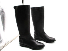 Arturo Chang AT-Fierce Black Leather Zip Knee High Riding Boots Women's Size 10