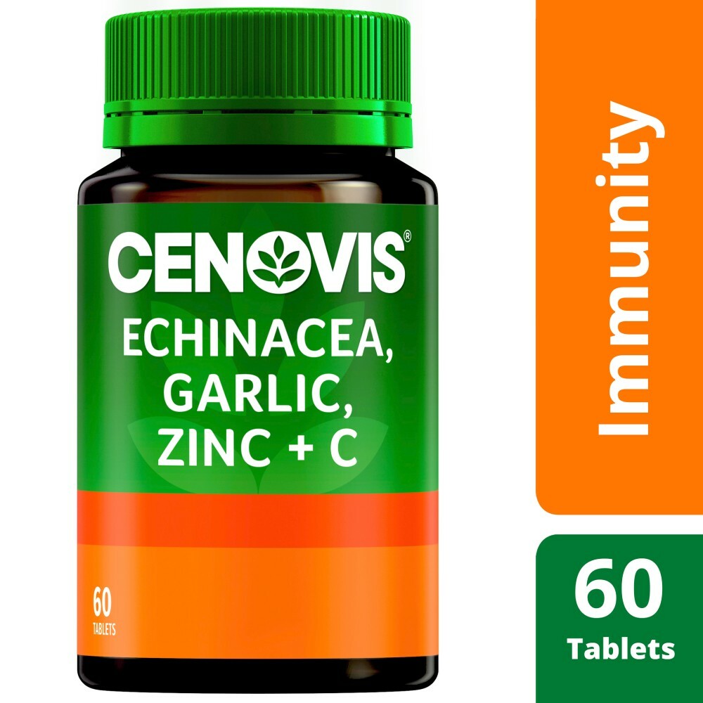 Cenovis Echinacea, Garlic, Zinc + C 60 Tablets for Immunity Common Cold