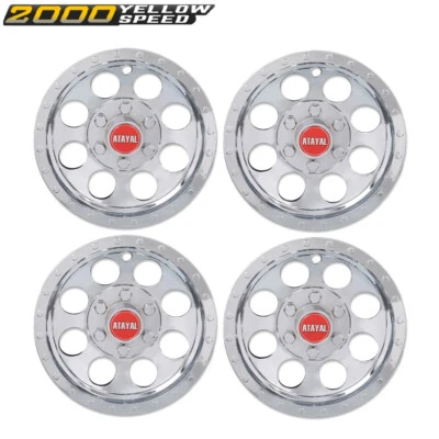 YLWSPEED2000 4Pcs Fit for EZGO Club Car and Yamaha Golf Cart 10" Chrome Wheel Cover Hub Caps