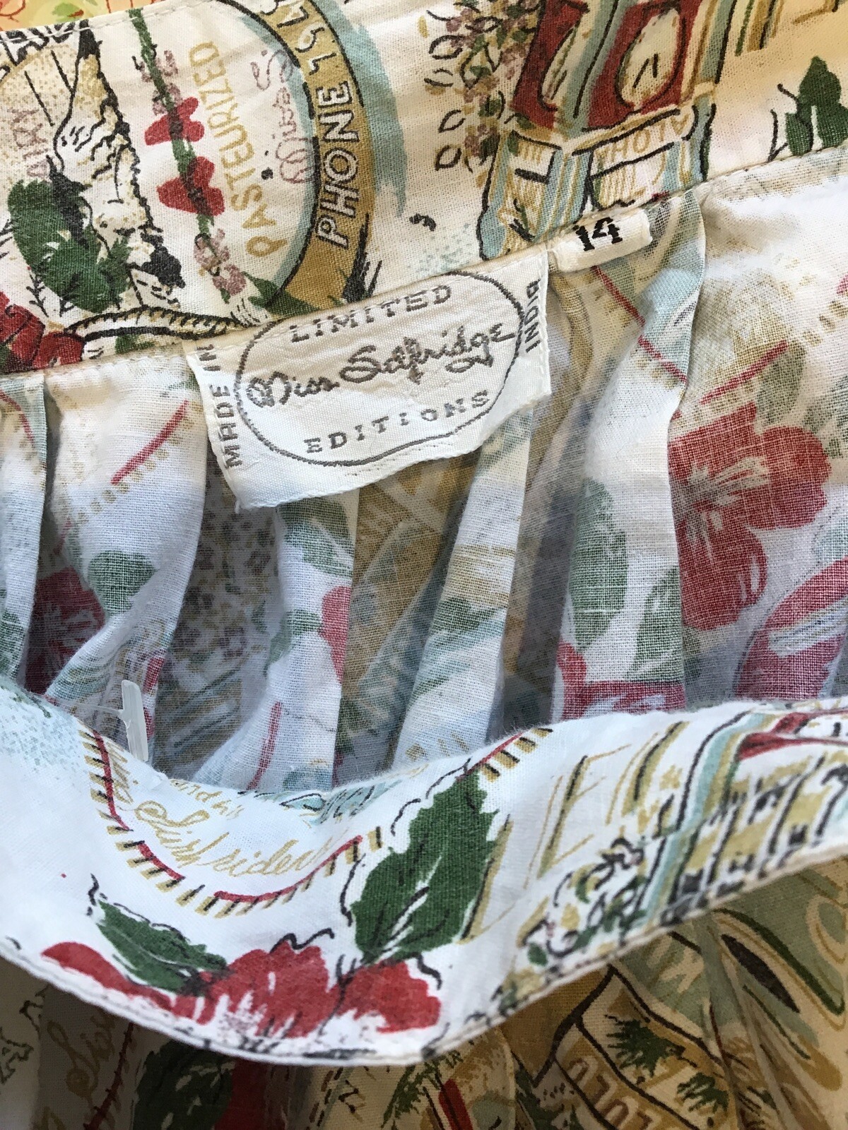 1970s/1980s Miss Selfridge Limited Edition Hawaiian Holiday Skirt, Vintage 14 UK 6