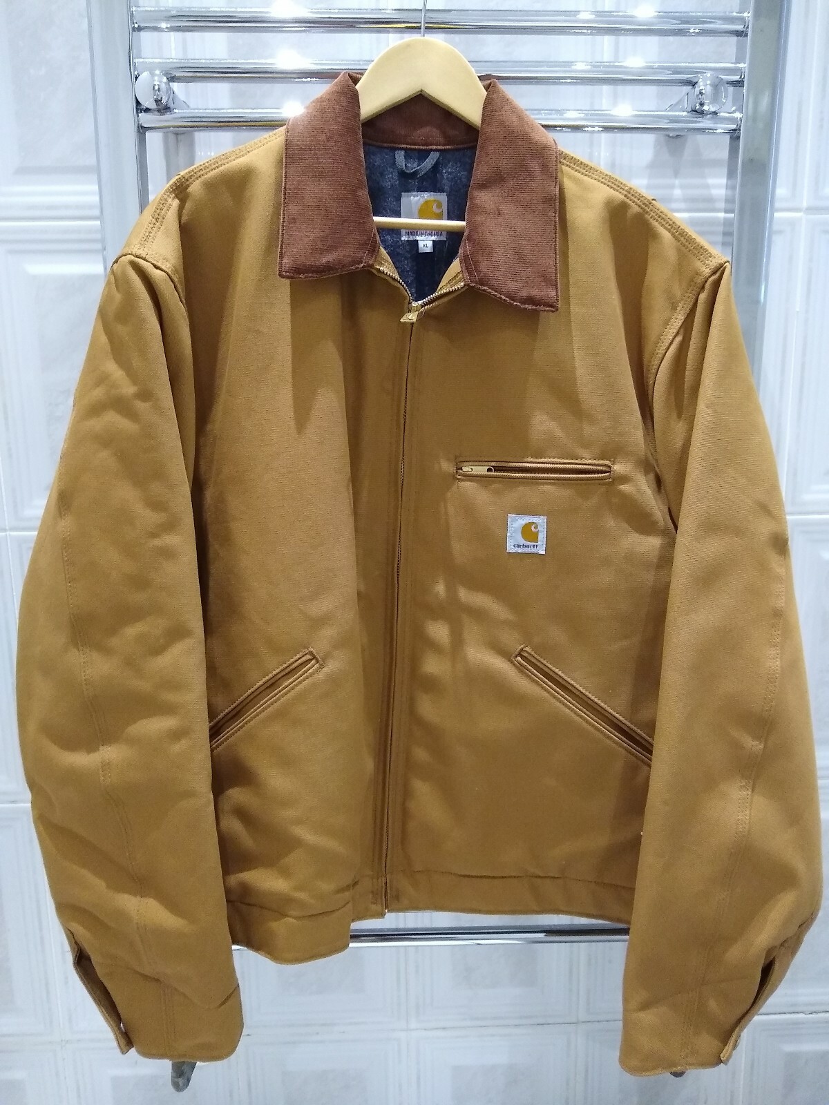 carhartt men's duck detroit blanket lined canvas jacket