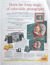 1955 Kodak Color-Slide Photography VTG 1950s 50s PRINT AD Pony 135 Camera