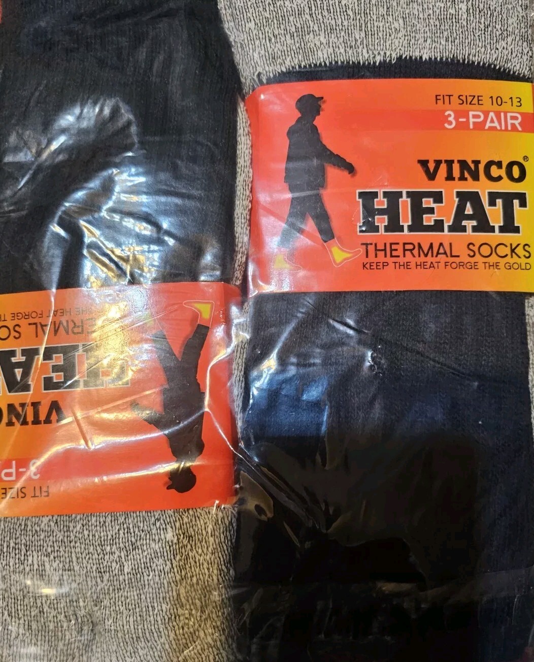 New Men'S Heavy Duty Thermal Boot Socks 3 Pk size 10-15 Colors Black,Red & Gray