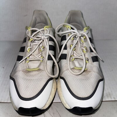 adidas Originals ZX 2K Boost Pure White Black Yellow US Mens Size 7