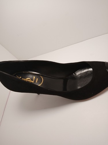 YSL Yves Saint Laurent Black Heels Opyum Pumps Pointy Toe Shoes US Sz 8 - Picture 8 of 13