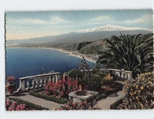 Postcard The Etna from the Garden of the Count Marzotto Taormina Sicily Italy