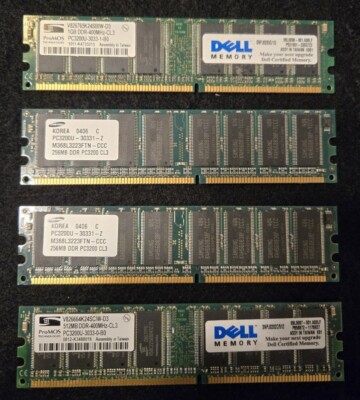 Lot of 4 Memory Cards From Dell Desktop
