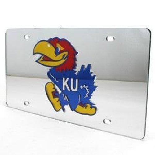 Kansas Jayhawks Inlaid Acrylic License Plate Cut Man Cave Ours Thick MIDWEST - Picture 1 of 1