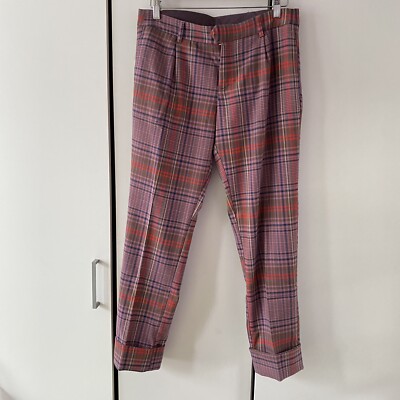 Free People All For Me karierte Hose Größe UK 8 formell Freizeit lila