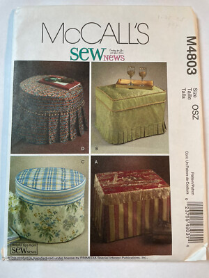 Ottoman Slipcover Pattern, McCall s M4803, UNCUT vintage c2005