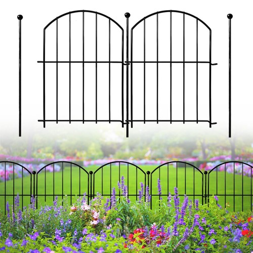 Decorative Garden Fence 21in x18ft, 18 Pack Rustproof Metal No Dig Fence Anim...
