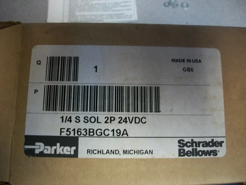 Parker F5163Bgc19A Pneumatic Solenoid Valve, 145 Psi Max, 1/4 S Sol 2P 24Vdc