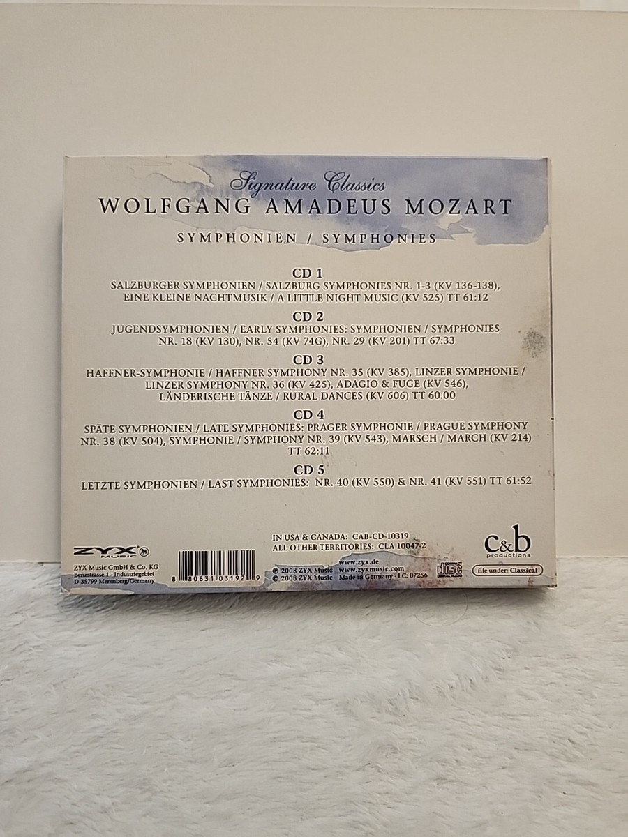Signature Classics Symphonies Wolfgang Amadeus Mozart 5 CD
