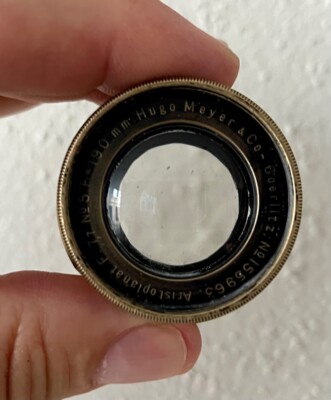 Hugo Meyer & Co Aristoplanat No. 5 f 190mm f 7,7 brass  -  Objektiv Messing LENS