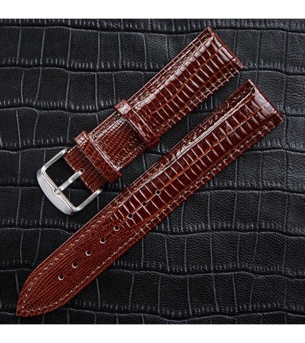 Herren-Uhrenarmband Aus Echtem Leder Schmetterlingsschließe Aus