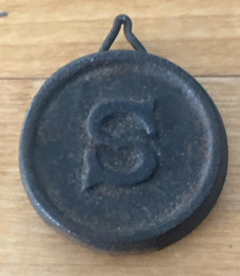 Antique Clock Letter S Weight--Free Ship
