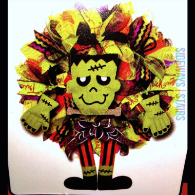 STUFFED FRANKENSTEIN WREATH ACCESSORY Halloween 4pc DIY Felt Craft