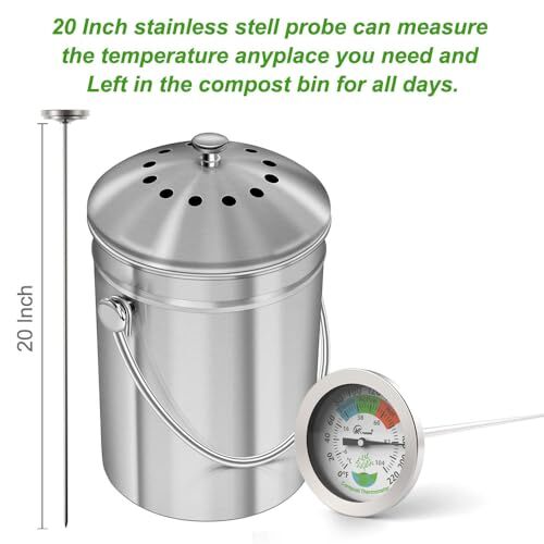 Compost Soil Worm Thermometer - Backyard,Soil 20 Inch Compost Thermometer - Picture 6 of 7