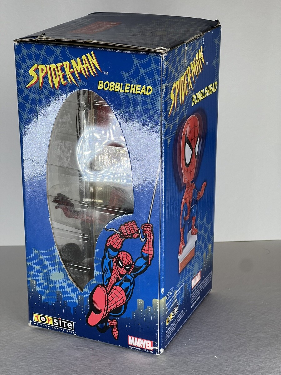 Marvel 2002 Toy Site Bobblehead Spider-Man Action Figure Open Box