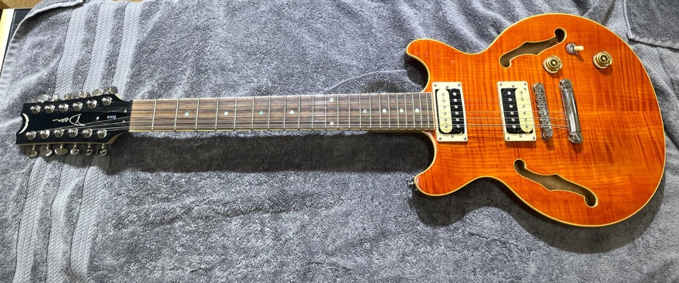 Guitarra Eléctrica Semiacústica Dean Boca 12 Cuerdas Trans Ámbar Ráfaga Necesita Trabajo Foto 4 de 4