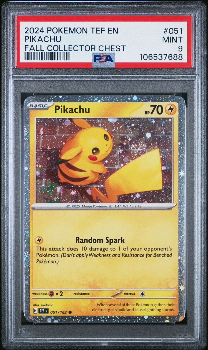 2024 Pokemon Pikachu 051/162 Temporal Forces Cosmos Holo PSA 9