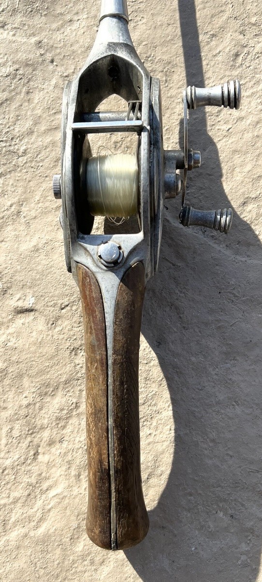 Vtg Hurd Super Caster Fishing Rod/Reel 54” Checkered Walnut Vtg Hurd Super Caster Fishing Rod/Reel 54” Checkered Walnut
